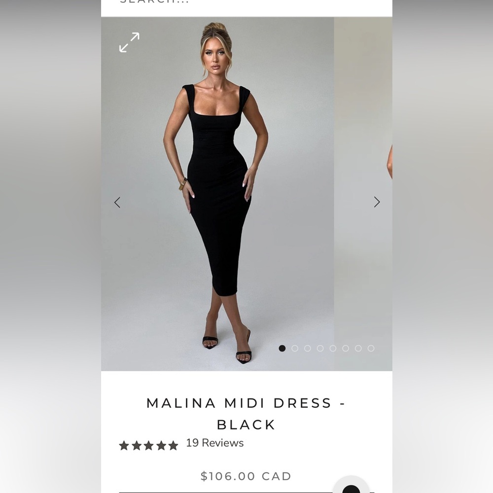 Malina Midi Dress - Black